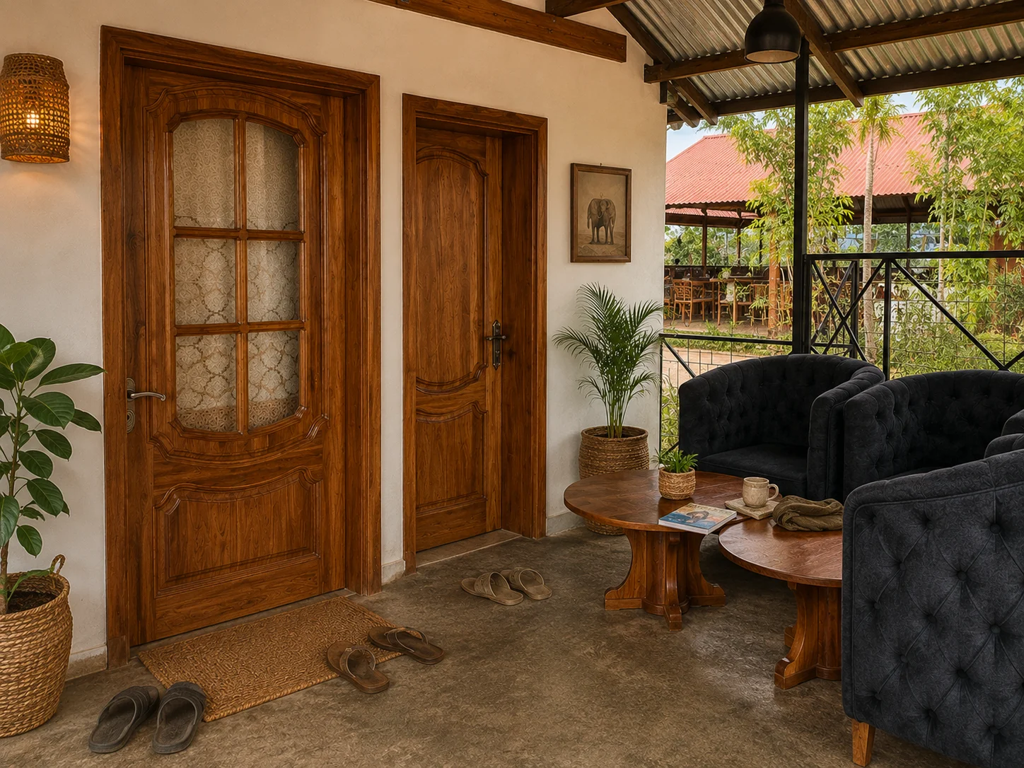 Natural Wood Hotel Doors | Custom Made in Tanzania