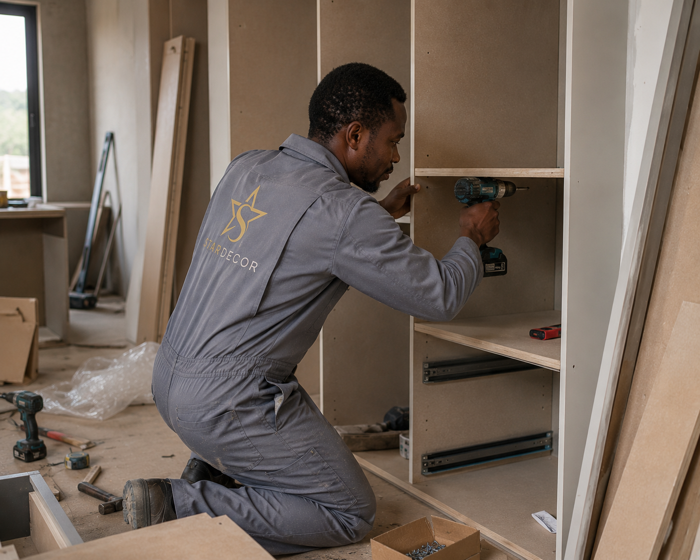 Custom Glass Door Wardrobe for Home